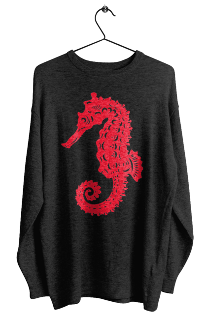 Світшот жіночий з принтом "Морський коник". Відпочинок, квіти, літні канікули, літо, море, морський коник, морські жителі. 2070702