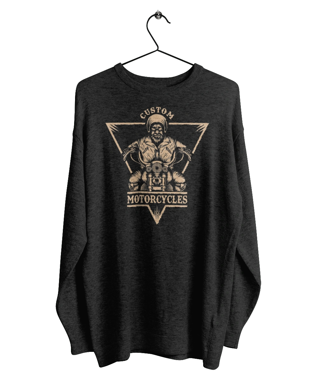 Skeleton on a motorcycle