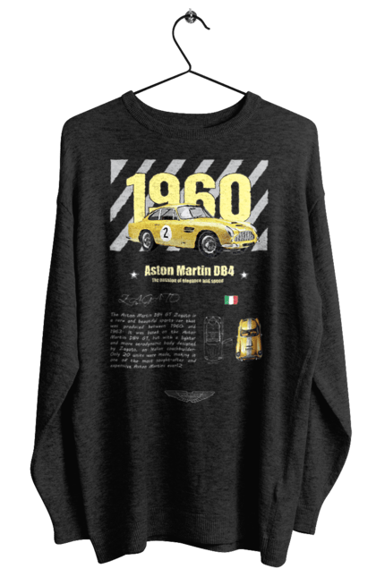 Women's sweatshirt with prints Aston Martin DB4. Aston martin, auto, automobile, car, db4, race, sport, sport car. 2070702