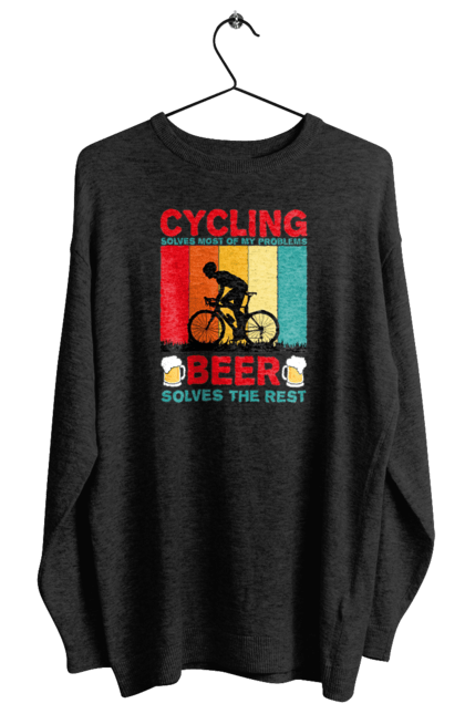 Світшот жіночий з принтом "Cycling Beer". Алкоголь, брутальні, велосипед, веселі, для спортсменів, літні, пиво, спорт, чоловічі. 2070702