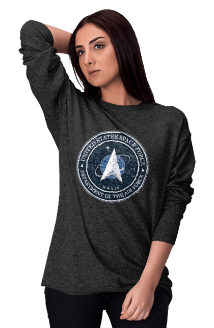 Women's sweatshirt with prints United States Space Force. Emblem, political, politics, space, space force, space travel, united states, ussf. 2070702