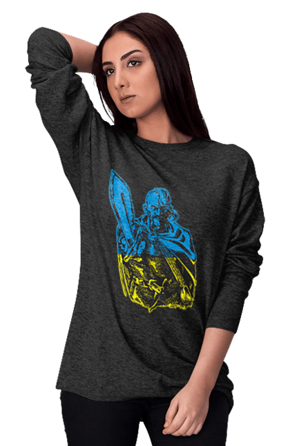 Women's sweatshirt with prints Cossack. Cossack, sword, ukraine, warrior. CustomPrint.market