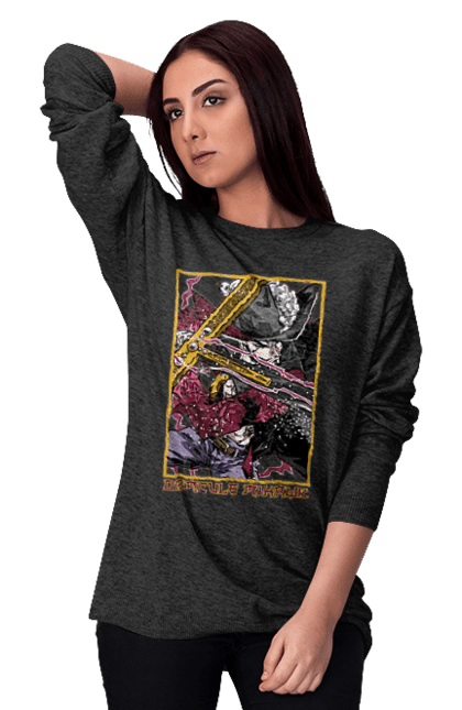 Women's sweatshirt with prints One Piece Dracule Mihawk. Anime, dracule mihawk, manga, mihawk, one piece, straw hat pirates. 2070702