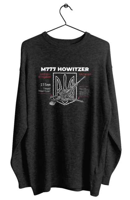 Світшот жіночий з принтом "155 мм гаубиця M777". Archer, bayraktar, himars, javelin, m777, patriot, weapon, zaluzhny, гаубиця. 2070702