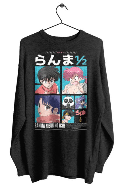 Women's sweatshirt with prints Ranma 1/2. Action movie, anime, comedy, manga, mystic, ranma, romance, shampoo. 2070702