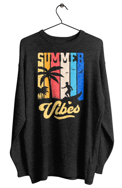 Світшот жіночий з принтом "Пляжні літні флюїди". Відпочинок, відпустка, літо, море, пляж, серфінг, тропіки. 2070702