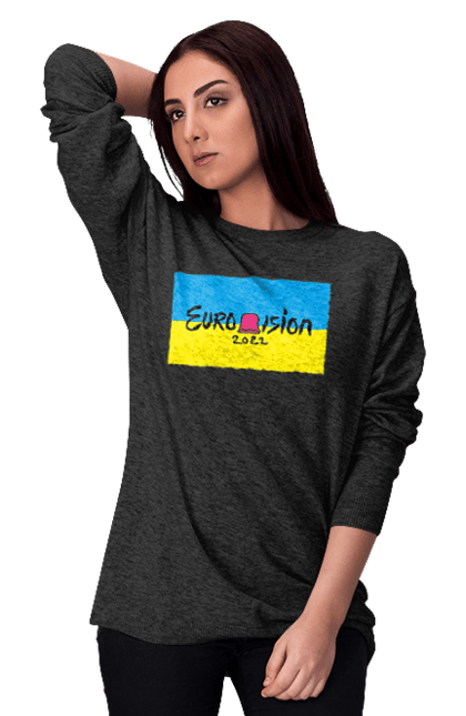 Світшот жіночий з принтом "Євробачення за KALUSH Orchestra". Kalush orchestra, stefania, азов, врятувати азовсталь, врятувати захисників азовсталі, євробачення, звільнити, маріуполь, наші захисники, перемога, свобода. 2070702