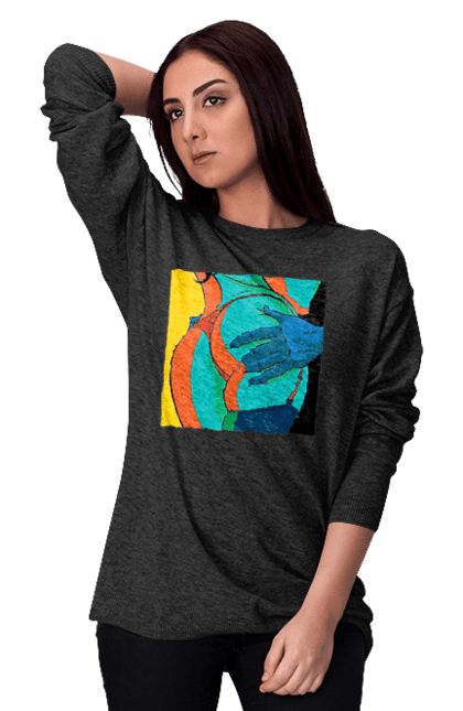 Світшот жіночий з принтом "Жіноча Попа В Чоловічих Руках". Гола, жопа, ляпас. 2070702