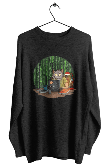 Світшот жіночий з принтом "Кіт програміст". Angular, c, css, html, it, javascript, jquery, php, python, react, svelt, vue, айтишник, айті, гумор, код, кодувати, прогер, програміст, програмісти, ти ж, ти ж програміст, тиж програміст. 2070702