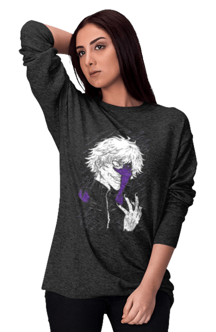 Women's sweatshirt with prints Tokyo ghoul. Anime, drama, fiction, horror, kaneki ken, manga, tokyo ghoul. 2070702