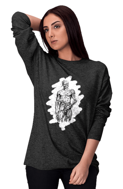 Світшот жіночий з принтом "Кіборги україни". Вуса, зброя, кіборг, козак, патріот, пістолет, українець, чуб. 2070702