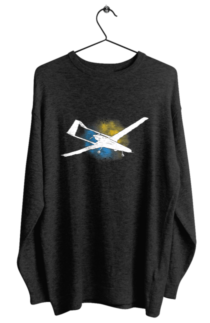 Світшот жіночий з принтом "Товариш байрактар". Акварель, байрактар, небо, славаукраїні, україна. 2070702