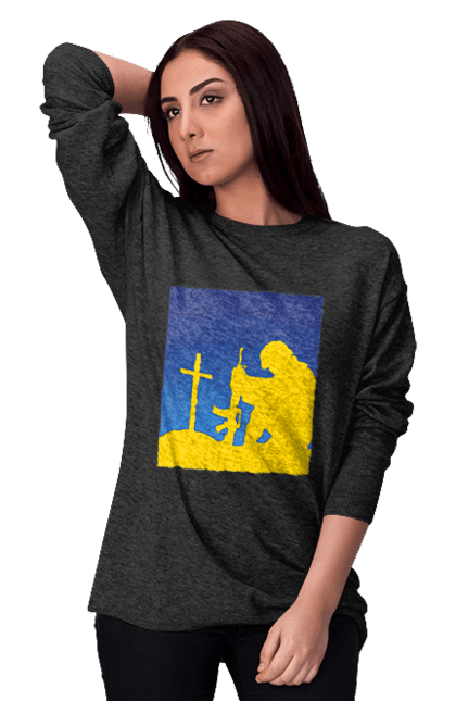 Світшот жіночий з принтом "Патріот". Патриот, патриотизм, победа, свобода, украина, украинец. 2070702