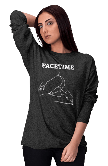 Світшот жіночий з принтом "Фейстайм". Вульгарна, гумор, прикольна, смішна, фейстайм. 2070702