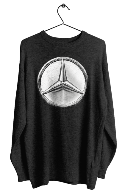 Світшот жіночий з принтом "Mercedes Benz Лого Металік". Авто, автомобіль, логотип мерседес, машини, мерс, мерседес. 2070702