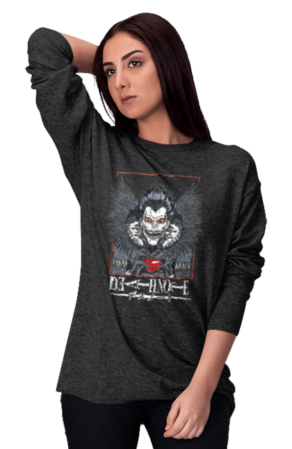 Women's sweatshirt with prints Death note Ryuk. Anime, death note, god of death, kira, manga, ryuk, shinigami. 2070702