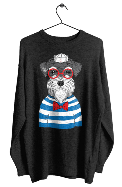 Світшот жіночий з принтом "Собака моряк". Матроська, море, моряк, окуляри, собака. futbolka.stylus.ua