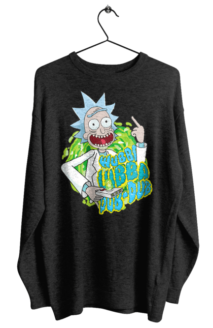 Women's sweatshirt with prints Rick and Morty. Adventures, black humor, cartoon, rick, rick and morty, sci-fi, tragicomedy. 2070702