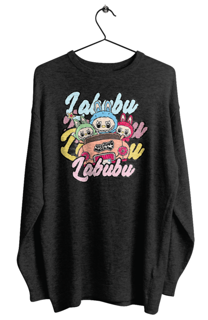 Світшот жіночий з принтом "Лабубу". Іграшка лабубу, лабубу, лабубу кока кола, мерч лабубу, мила, рожева лабубу, смішна лабубу. 2070702