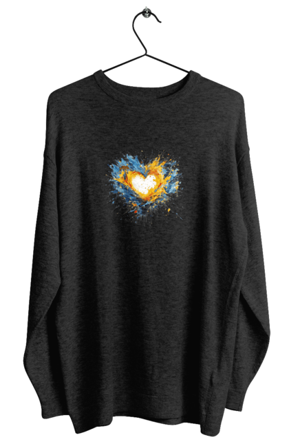 Світшот жіночий з принтом "Серце патріота". Патріотичне, прапор україни, серце, україна, українська символіка, українське. 2070702