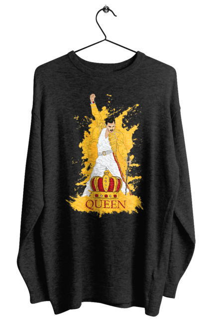 Women's sweatshirt with prints Freddie Mercury. Freddie mercury, lettering, music, queen, rock, rock band. 2070702