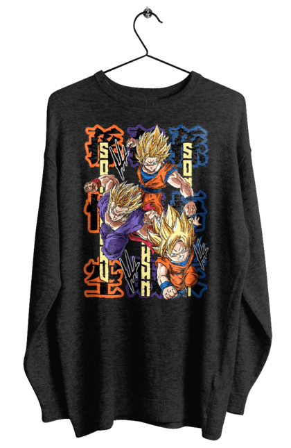 Women's sweatshirt with prints Dragon Ball. Anime, dragon ball, goku, manga, tv series, vegeta. 2070702