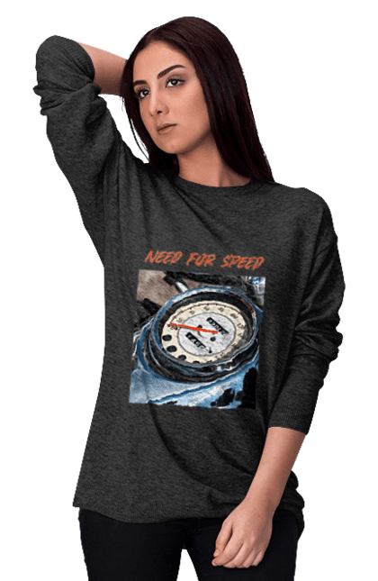 Світшот жіночий з принтом "Мото 3". Байкер, дорогая, мотоцикл, ретро, скорость, спидометр, стиль жизни. 2070702