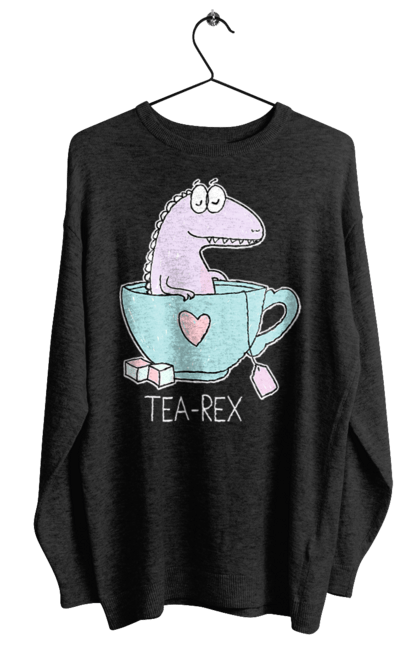 Світшот жіночий з принтом "Динозавр прінмаем в чашці чай". Динозавр, релакс, чай, чашка. futbolka.stylus.ua