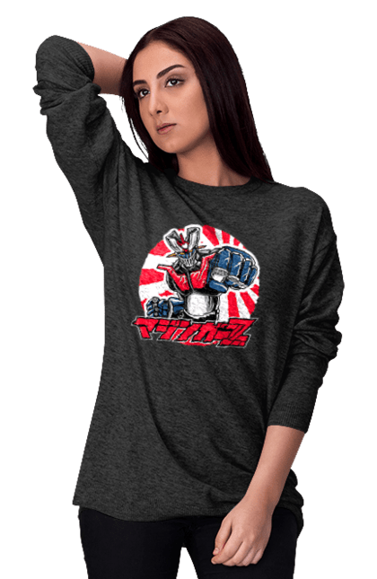 Women's sweatshirt with prints Mazinger Z Grendizer. Anime, goldorak, goldrake, grendizer, manga, mazinger z, mecha, robots. 2070702