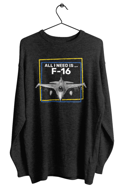 Світшот жіночий з принтом "F16". F16, himars, залужний, зброя, літак. 2070702