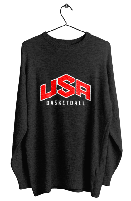 Свитшот женский с принтом Баскетбол США. Basketball, usa, usa basketball, баскетбол, команда, спорт, спортивная команда, сша. 2070702