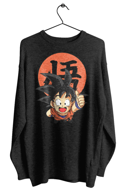 Women's sweatshirt with prints Dragon Ball Son Goku. Anime, dragon ball, goku, manga, son goku, tv series. 2070702