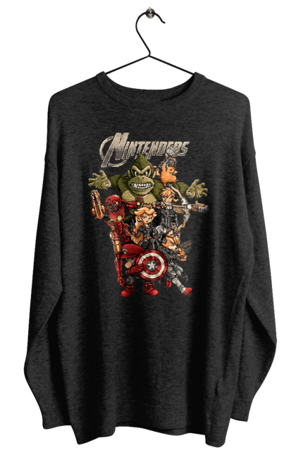 Світшот жіночий з принтом "Герої Nintendo". Animal crossing, donkey kong, kirby, legend of zelda, nintendo, pokemon, герої з ігор, луїджі, маріо, мультики, принцеса піч. 2070702