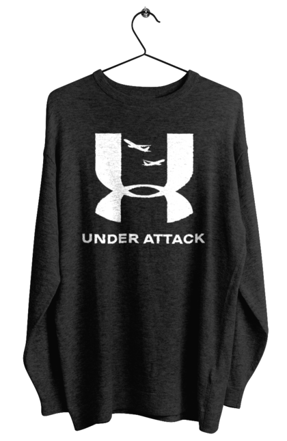 Світшот жіночий з принтом "Under Attack white". Андер армор, бренди, гумор, приколи, прикольні, ундер армор. 2070702