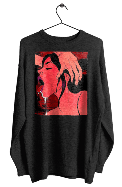 Світшот жіночий з принтом "Дівчина Смокче Зі Слиною". Секс, смоктати. 2070702