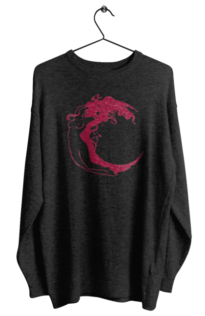 Women`s sweatshirt with prints Moon girl. Cosmic, girl, moon, space, stars. 2070702