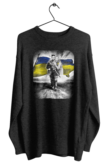 Світшот жіночий з принтом "Захисник України". Дівчина, захисник, прапор, прапор україни, символіка, сиьволіка, україна. 2070702