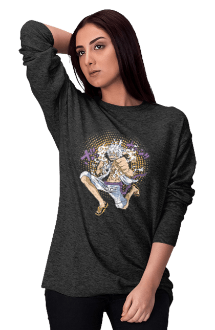 Women's sweatshirt with prints One Piece Luffy. Anime, luffy, manga, monkey de luffy, one piece, pirates. 2070702