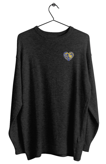 Світшот жіночий з принтом "Серця незламних". Жрвто синій, незламні, серце, символіка, україна. 2070702