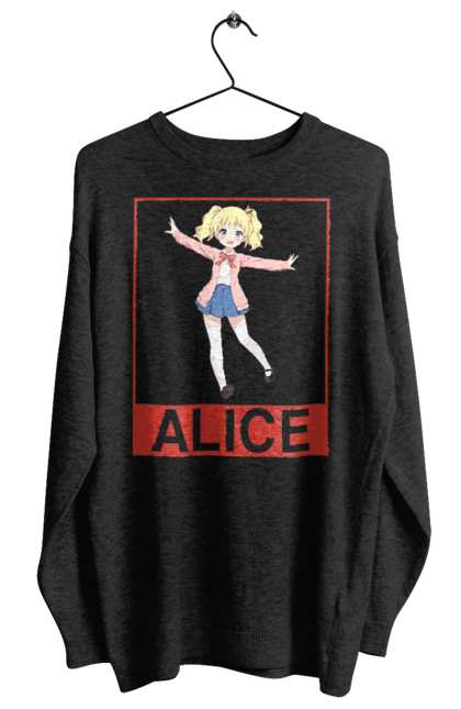 Women's sweatshirt with prints Kiniro Mosaic Alice Cartelet. Alice, alice cartelet, anime, gold mosaic, kiniro mosaic, kinmoza, manga. 2070702