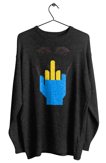 Світшот жіночий з принтом "Путін Хуйло". Все, голова путіна, доброго вечора, йди нахуй, мертвий москаль, москалі, орки, путін хуйло, російський військовий, середній палець. 2070702