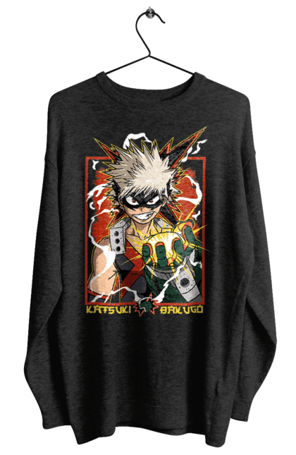 Світшот жіночий з принтом "Моя академія героїв Бакуго". Bakugo, katsuki, katsuki bakugo, my hero academia, академія юей, аніме, бакуго, кацукі бакуго, манга, моя геройська академія. 2070702