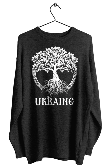 Світшот жіночий з принтом "Дерево Україна". Дерево, дерево з корінням, дерево україна, зсу, патріотична, україна, українська. 2070702