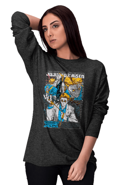 Women's sweatshirt with prints Jujutsu Kaisen Nanami. Anime, dark fantasy, jujutsu kaisen, magic battle, manga, mystic, nanami, nanami kento. 2070702