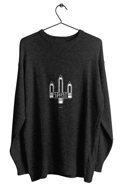 Світшот жіночий з принтом "Артфронт білий моноцвіт". Sarabeevart, день незалежності, друк, купити, патріотична, україна, фронт. 2070702