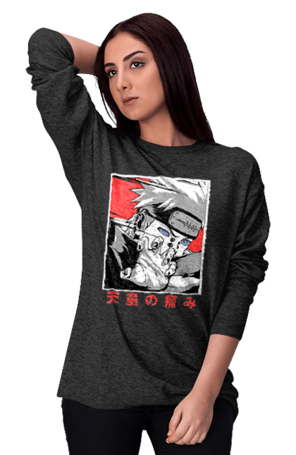 Women's sweatshirt with prints Naruto Yahiko. Akatsuki, anime, character, manga, naruto, ninja, pain, tv series, yahiko. 2070702