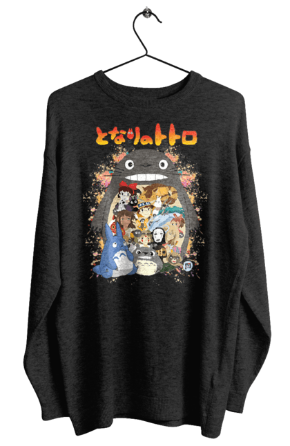 Women's sweatshirt with prints Totoro. Adventures, anime, comedy drama, fantasy, film, my neighbor totoro, tv series. 2070702