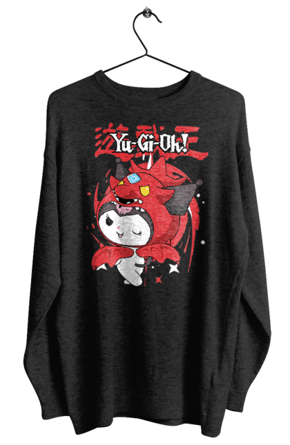 Women's sweatshirt with prints Yu Gi Oh! Kuromi. Anime, character, hello kitty, kuromi, my melody, sanrio, yu gi oh, yugio. 2070702