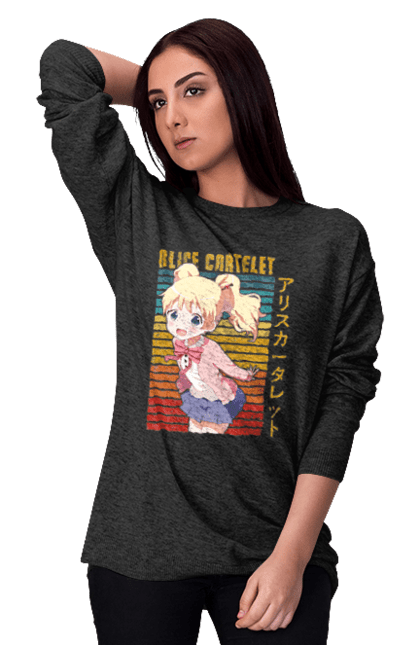 Світшот жіночий з принтом "Золота мозаїка Аліса Картелет". Alice cartelet, anime, kiniro mosaic, kinmoza, manga, аліса, аліса картелет, аніме, золота мозаїка, манга. 2070702