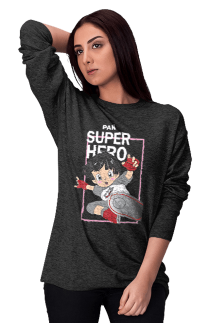 Women's sweatshirt with prints Dragon Ball Super Pan. Anime, dragon ball, dragon ball super, dragon ball: super, dragonball super hero, lady, pan. 2070702